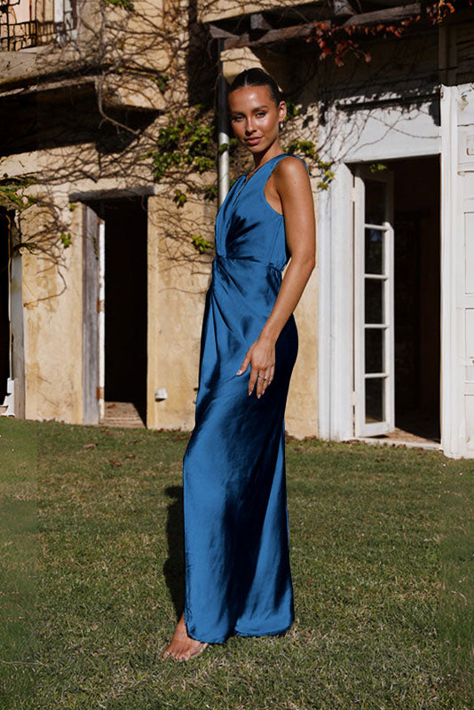Vanesa Chic Deep V Neck Sleeveless Backless Dress Elevated Occasion Wear