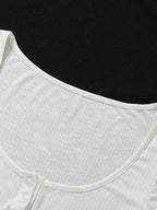 White U-neck Solid Color Sexy Cropped Slim-fit T-shirt