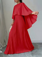 Cloak Batwing Sleeves Crimp Temperament Grace Maxi Dresses
