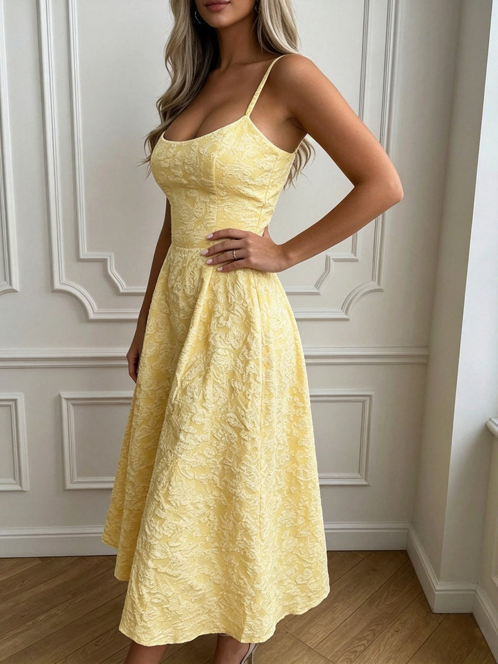Jacquard Backless Long Dress