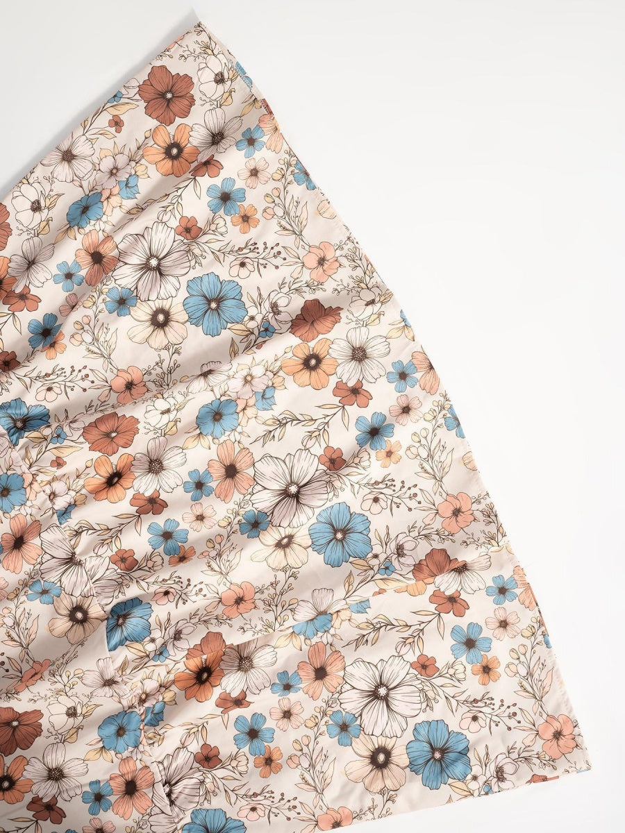Floral Puff Sleeve Tie-waist Short Dress