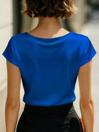 Slim Fit Crossover V-Neck Short Sleeve T-Shirt