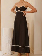 Camisoles Color Matching Color-blocked Hollow Vacation And Leisure Maxi Dresses