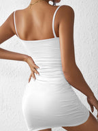 Solid Color Hip-hugging Tight Fit Camisoles Mini&Short Dresses