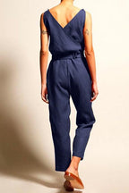 Josh V Neck Bow Knot Sleeveless Jumpsuit