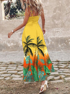 Resort-style Sexy Halter Maxi Dress