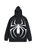 Punk Spider Print Oversized Hoodie