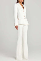 Metal Button Long Sleeve Blazer