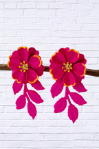 Elegant Vintage Floral Stud Earrings _ Timeless Beauty with Enamel Finish