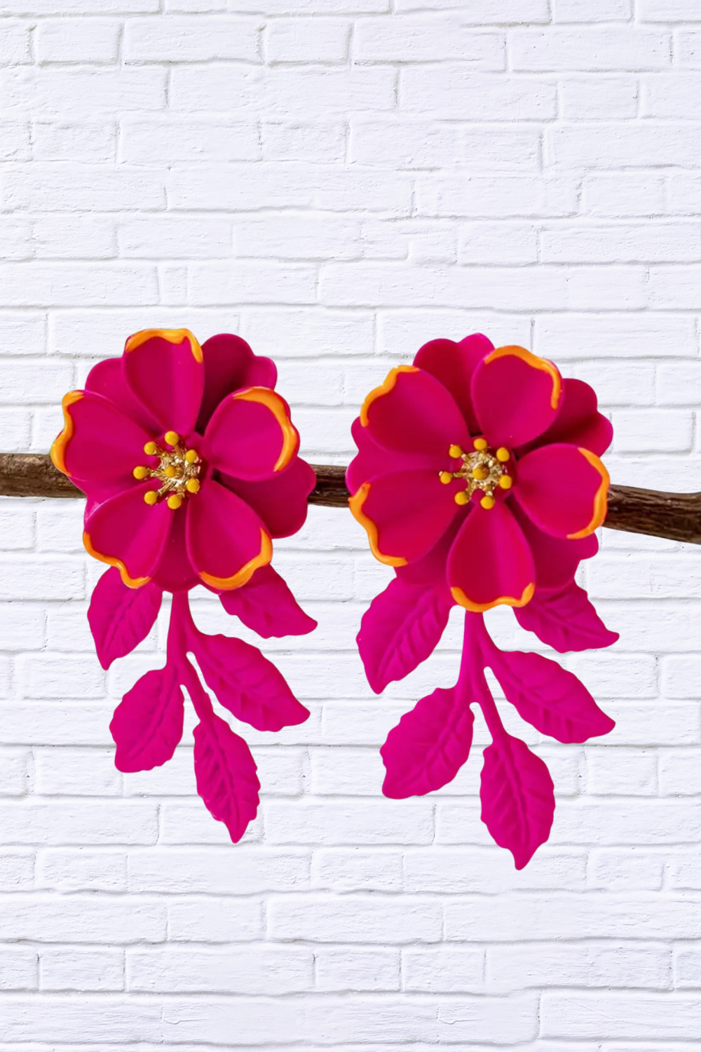 Elegant Vintage Floral Stud Earrings _ Timeless Beauty with Enamel Finish