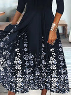 Sabrina Aesthetic Floral V Neck Midi Dress Chic Silhouette Collection