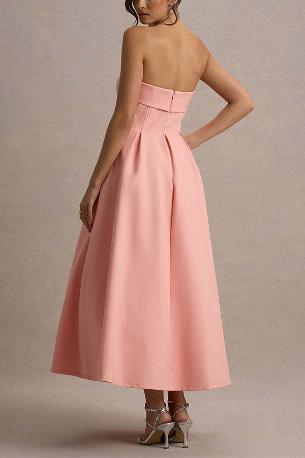 Celine Strapless Midi Dress