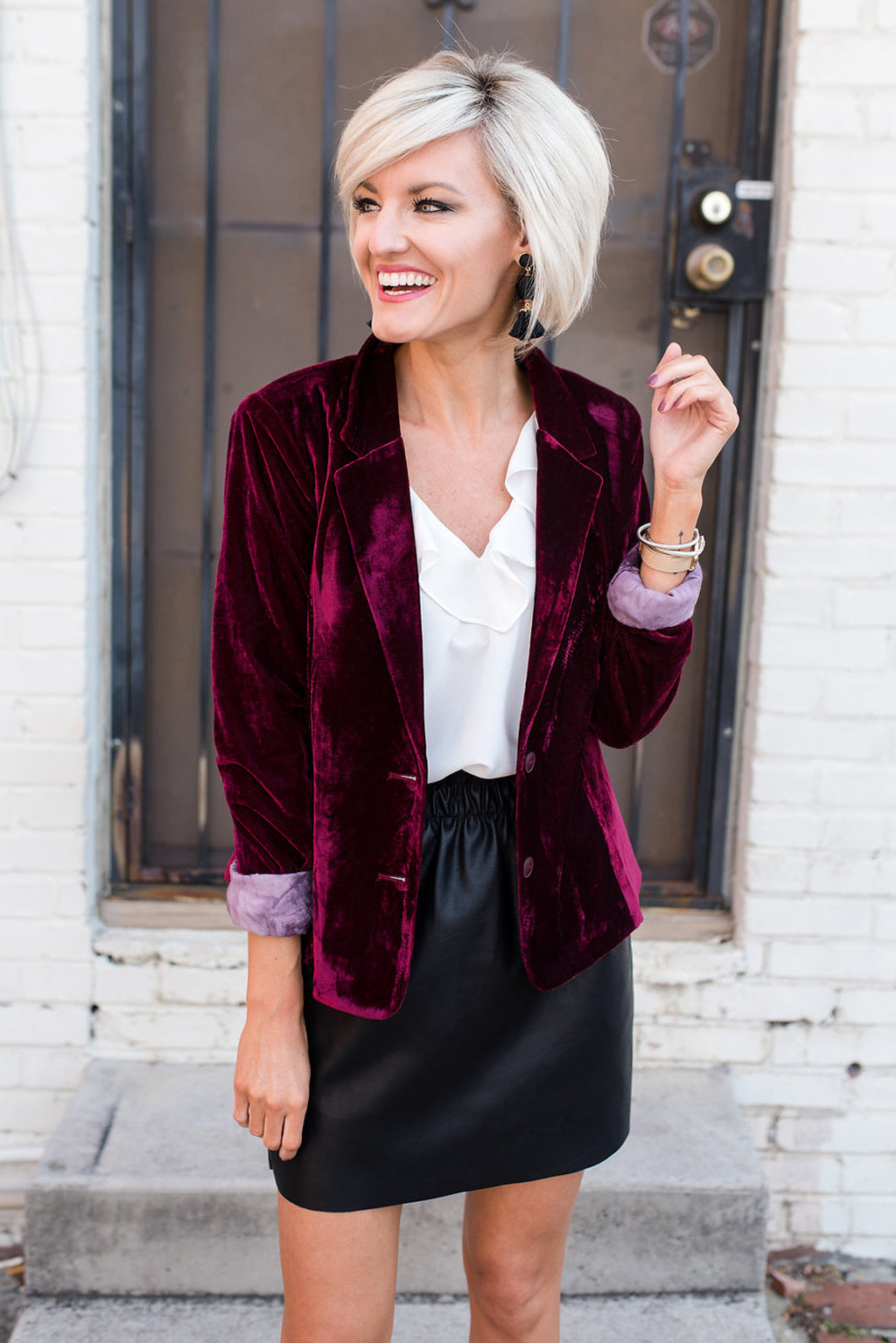 Pleuche Slim Fit Blazer