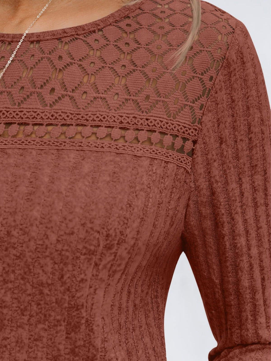 Pit Strip Loose Hollow Lace Stitching T-shirts