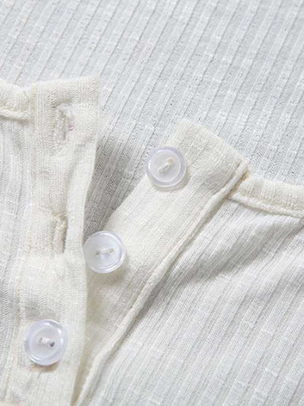White U-neck Solid Color Sexy Cropped Slim-fit T-shirt