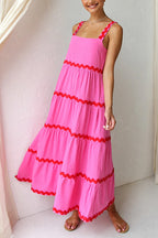 Ric Rac Ruffle Tiered Cami Maxi Holiday Dress