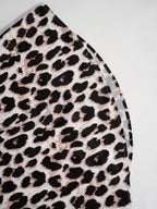 Three-quarter Sleeve Collar Leopard Print T-shirts