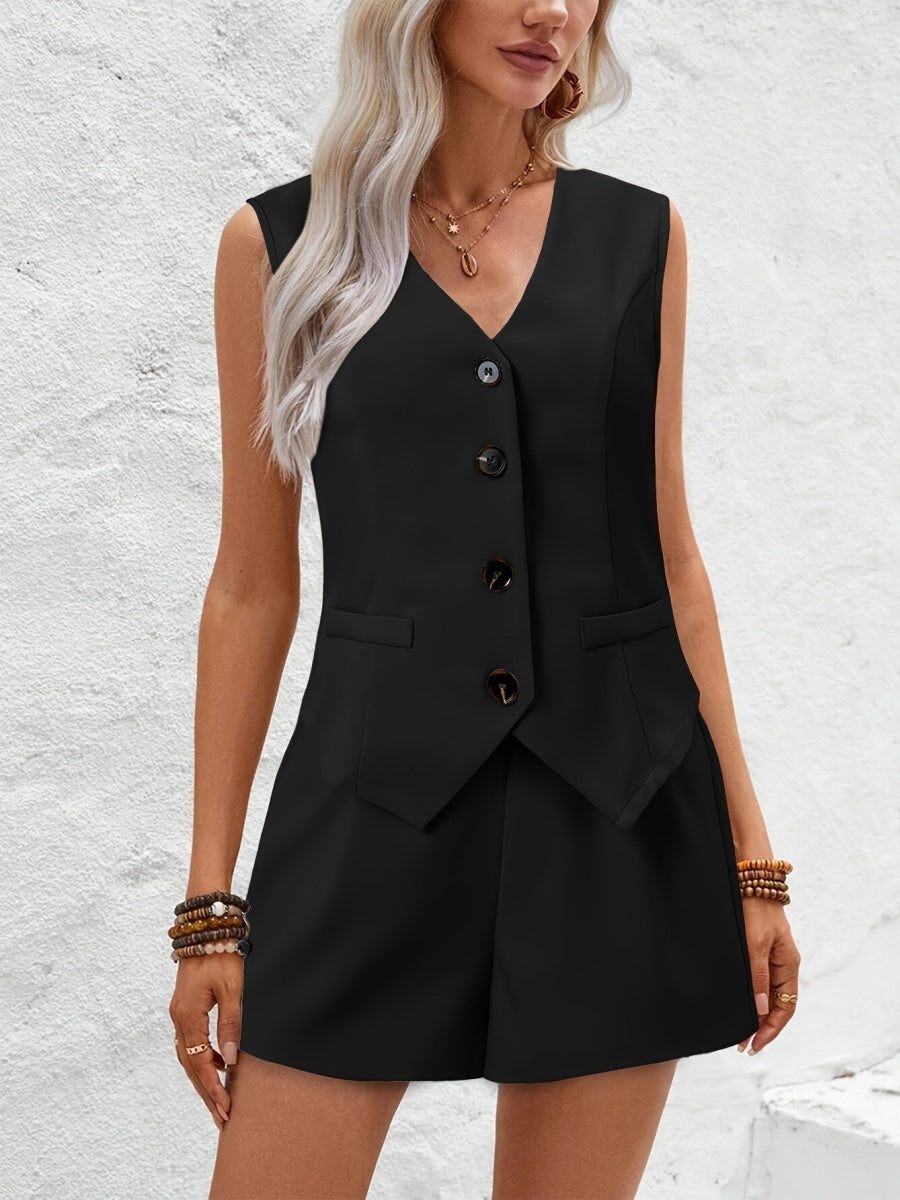 Vests Shorts Distressed Commuting Set 2-piece Sets
