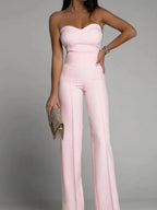 Tube Top Suit Trousers Straight-fit Leisure Sexy Jumpsuits