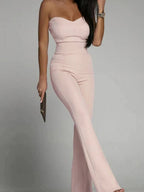 Sexy Slim-fitting Strapless Straight-leg Jumpsuit