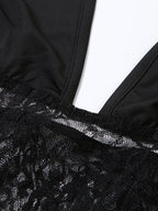 Neckband Navel Tank Tops Lace Bodycon Dress 2-piece Sets