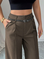 Straight-fit Suit Commuting Pocket Pants