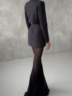 Mesh Stretch Bell-bottoms INS Loose Pants