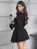 Square Collar A-pendulum Sexy Mini&Short Dresses