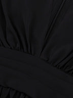 V-neck Flared Sleeves Waist Mini&Short Dresses