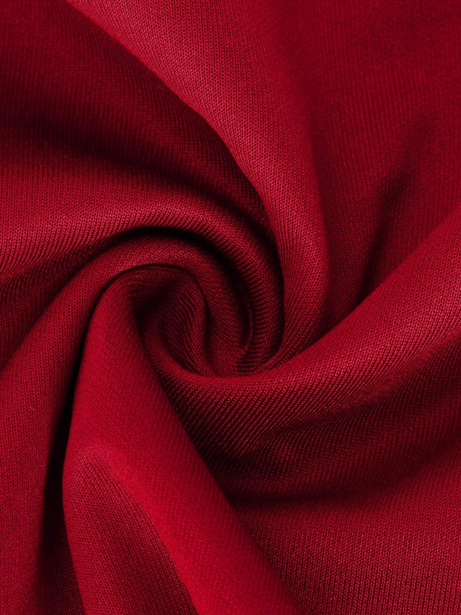 V-neck Sleeveless High-waisted Slit Dress Pleated Solid Color Short Dress
