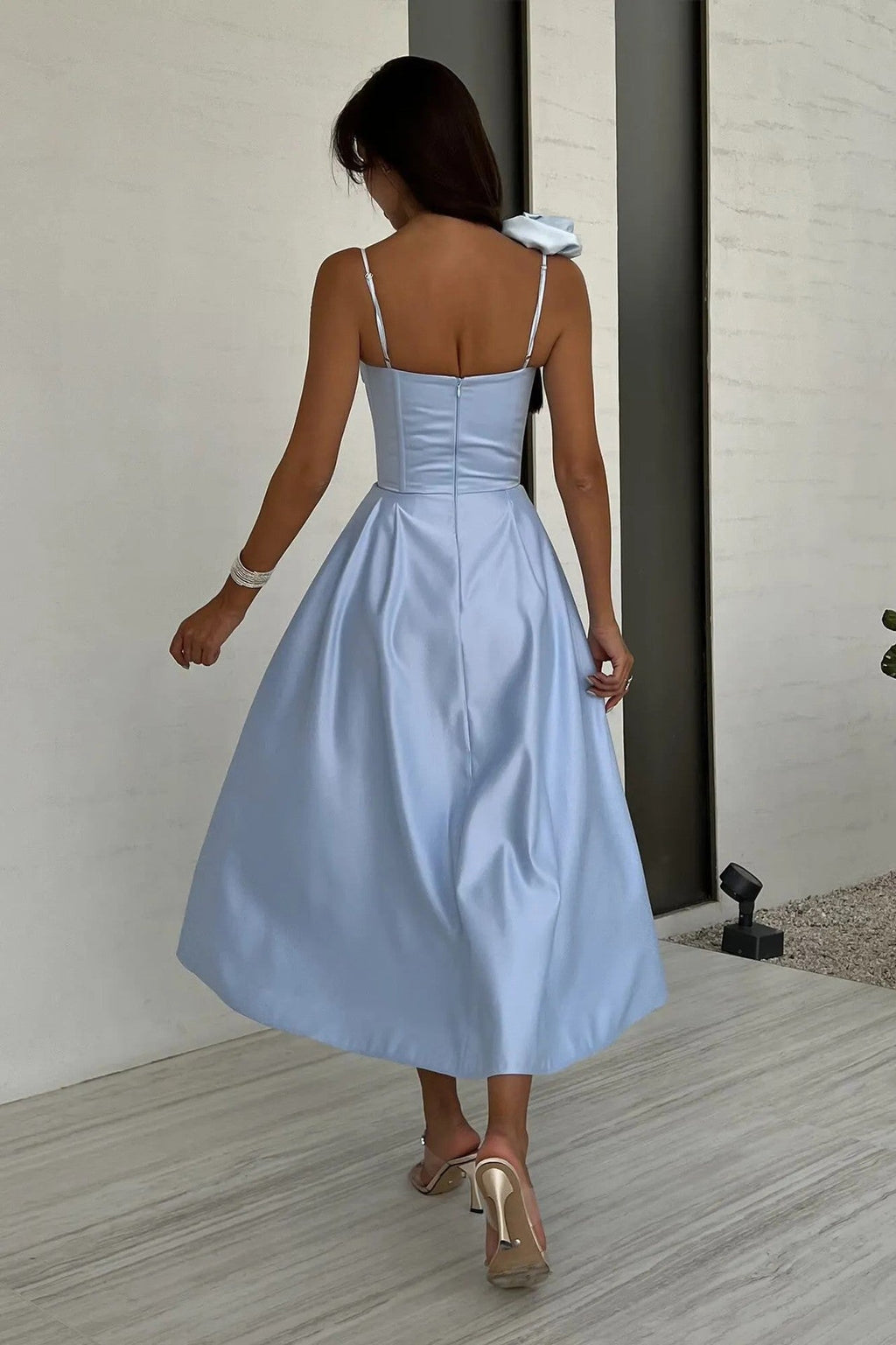 3D Flowers Shoulder Strap Formal Dress Maxi Dresses