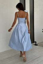 3D Flowers Shoulder Strap Formal Dress Maxi Dresses