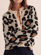 Leopard Stripes Splicing Cardigans