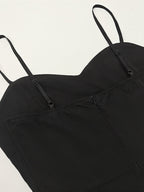 Black Elegant Camisole Formal Dress Maxi Dresses