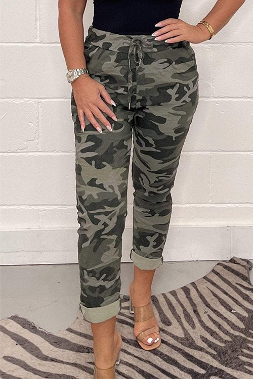 Drawstring Wasit Printed Comfy Joggers