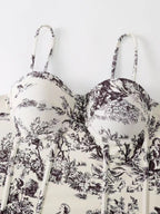 One-piece Swimsuit, Tight-fitting And Slimming, Retro-style Strappy