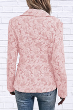 Floral Print Single Button Blazer with Pockets