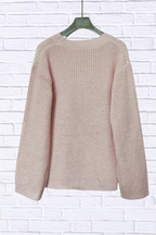 Flower Round Neck Long Sleeve Sweater
