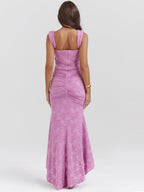 Pinkes Maxikleid Mit Blumenmuster