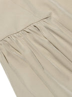 Corset Bodice Spaghetti Strap Drop Waist Pleated A-Line Midi Dress