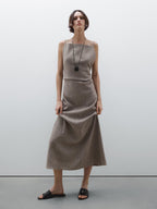 Flowy Square Neck Midi Dress