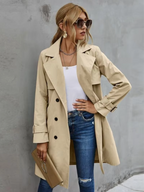 | Women’s Double Breasted Belted Trench Coat
