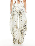 Loose-Fitting Horseshoe Print Jeans
