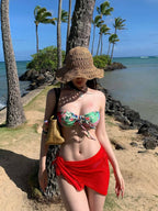 Floral Print Bikini Three-piece Set