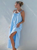 100% Cotton Temperament Camisoles Loose-fit Home Vacation Mini&Short Dresses
