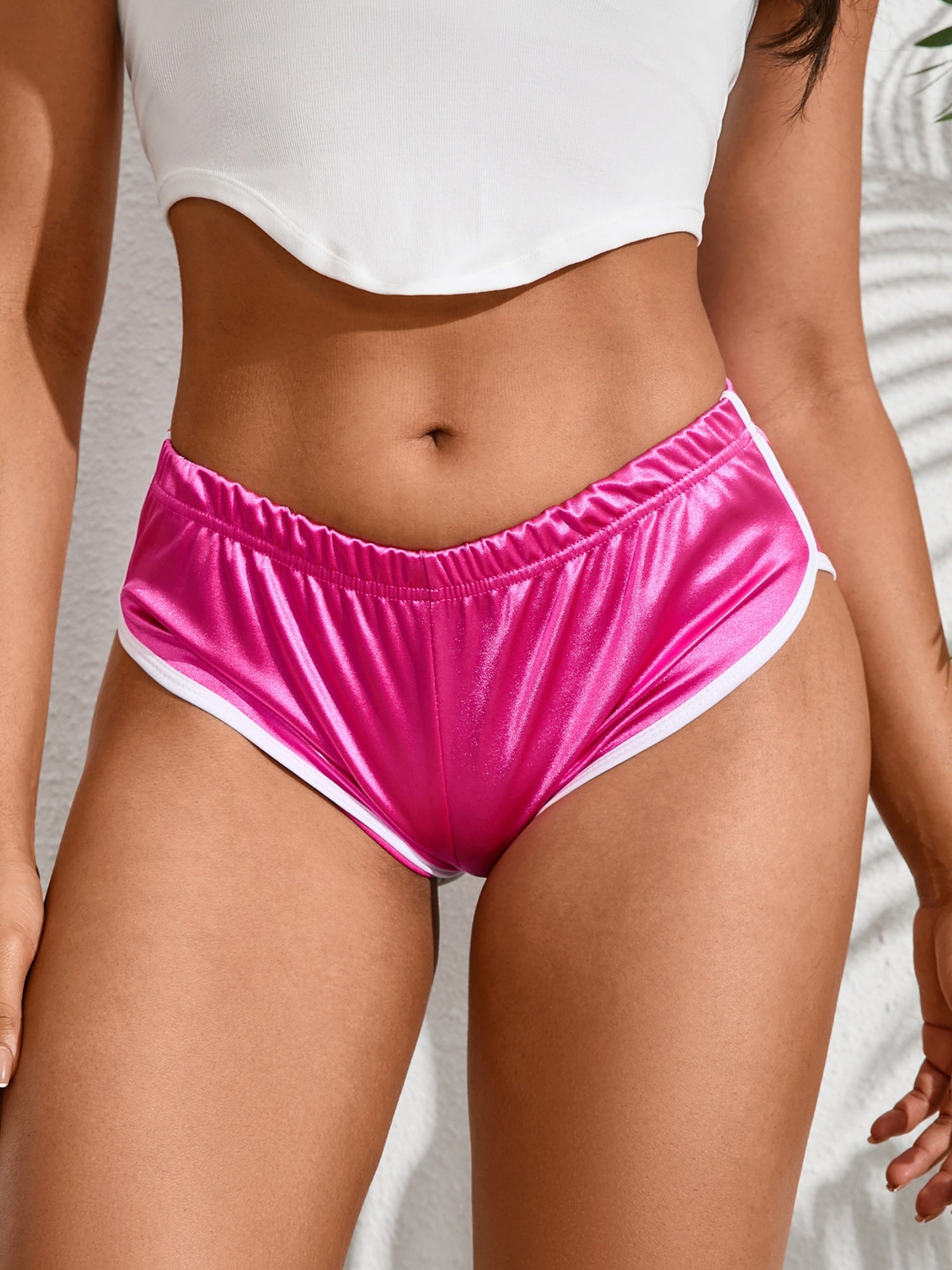 Color Blocking Exercise Yoga Fitness Elastic And Sexy Shorts