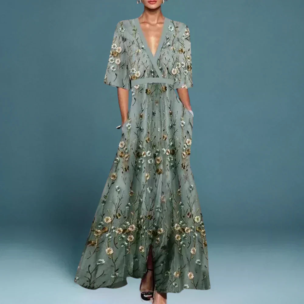 Emilia | V-Neck Maxi Dress
