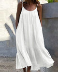 Fabiola Aesthetic Long White Summer Dress Designer Edit