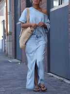 Denim Allure Two Piece Set