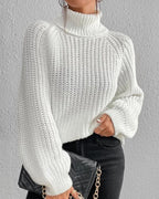 | Women's Winter Ribbed Turtleneck Sweater